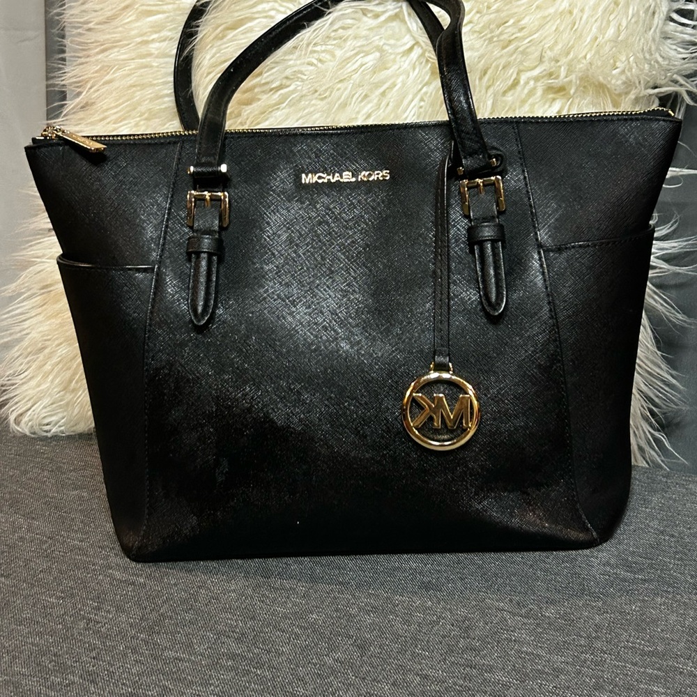 Michael Kors Black Tote with Gold Accents Authentic
